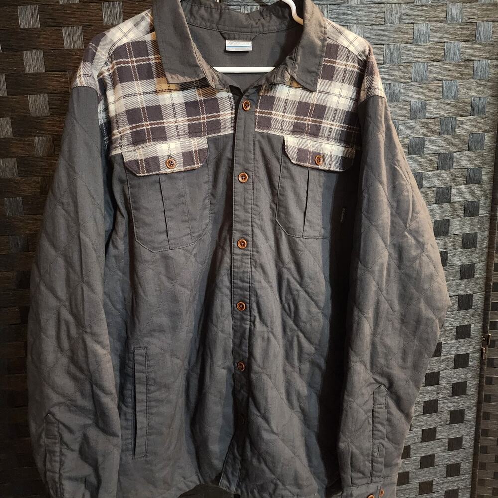 Columbia Men Kline Falls Shirt Jacket Shark Size XXL